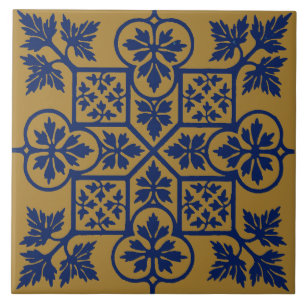 Augustus Pugin Vintage-Blattmuster Fliese