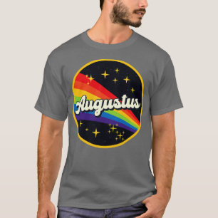 Augustus Regenbogen im Weltraum im Vintage-Stil T-Shirt