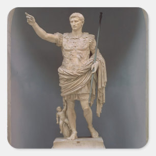 Augustus von Prima Porta, c.20 BC (Marmor) Quadratischer Aufkleber