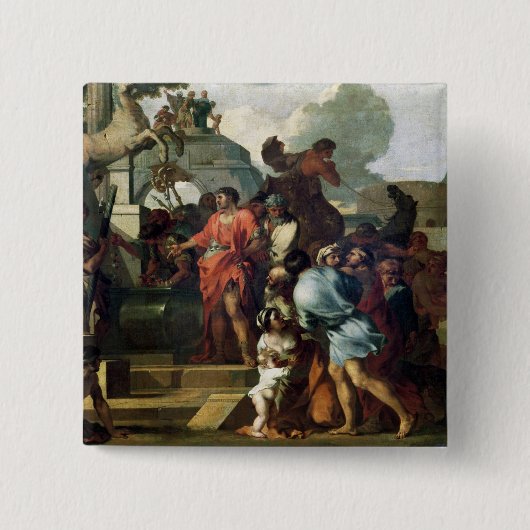 Augustus vor dem Grab von Alexander III Button (Vorderseite)