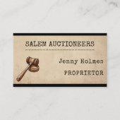 Auktionator Auktionshaus Business Gavel Visitenkarte (Vorderseite)