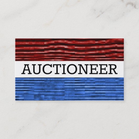 Auktionator Patriotic Business Card Visitenkarte (Vorderseite)