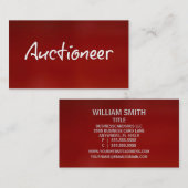Auktionator Red Business Card Visitenkarte (Vorne/Hinten)