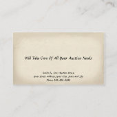 Auktionator Richterin Business Card Visitenkarte (Rückseite)