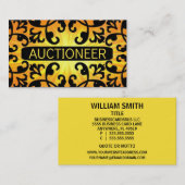 Auktionator Sunshine Damask Visitenkarte (Vorne/Hinten)