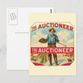 Auktionator Vintage Zigarrenmarke Postkarte (Vorne/Hinten)