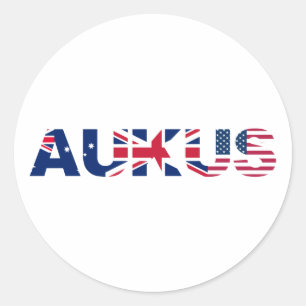 AUKUS AU UK RUNDER AUFKLEBER