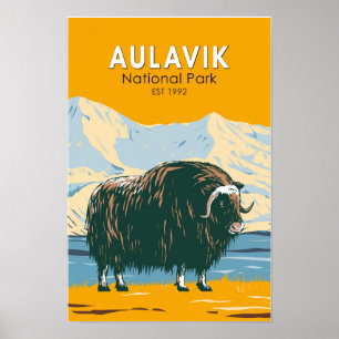 Aulavik Nationalpark Kanada Muskox Vintag Poster