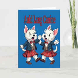 Auld Lang Canine West Highland Terrier Ceilidh Feiertagskarte
