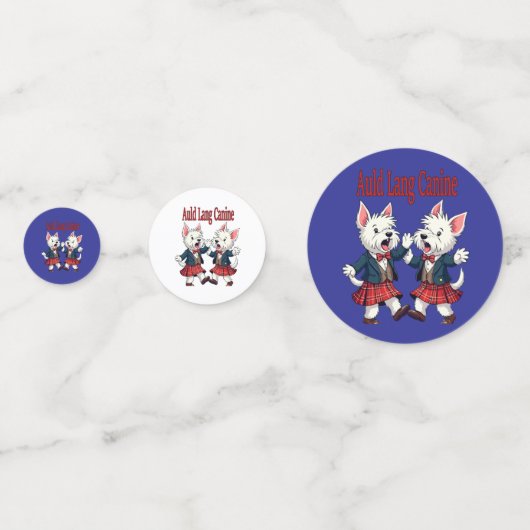Auld Lang Canine West Highland Terrier Ceilidh Konfetti (Vorderseiten)