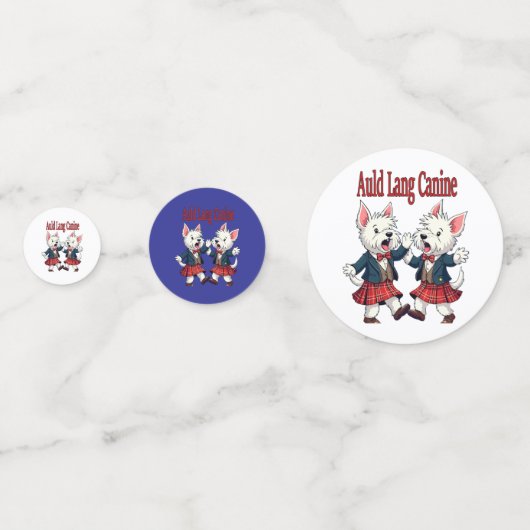 Auld Lang Canine West Highland Terrier Ceilidh Konfetti (Rückseiten)