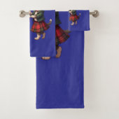 Auld Lang Feline Orange Cats Dancing Ceilidh Badhandtuch Set (Insitu)