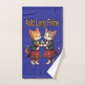 Auld Lang Feline Orange Cats Dancing Ceilidh Badhandtuch Set (Handtuch)