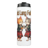 Auld Lang Feline Orange Cats Dancing Ceilidh  Thermosbecher (Vorderseite)