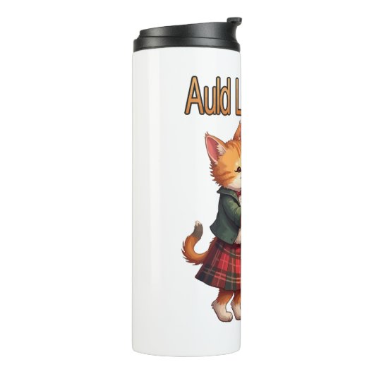 Auld Lang Feline Orange Cats Dancing Ceilidh  Thermosbecher (Nach links gedreht)