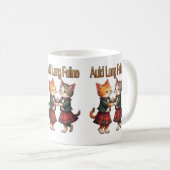 Auld Lang Feline Orange Cats tanzen Ceilidh Kaffeetasse (VorderseiteRechts)