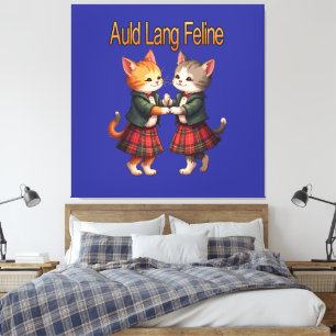 Auld Lang Feline Orange Cats tanzen Ceilidh Leinwanddruck
