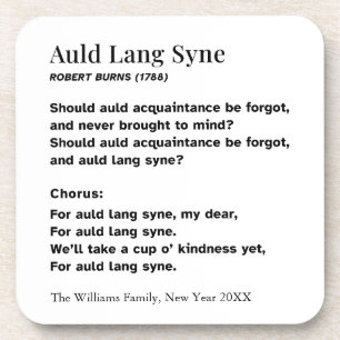 Auld Lang Syne Liedtexte Silvester Personalisiert Getränkeuntersetzer