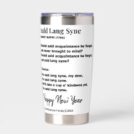 Auld Lang Syne Lyrics New Year's Eve Toast Custom Thermobecher