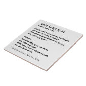 Auld Lang Syne New Year Party Words Personalized Fliese (Seite)