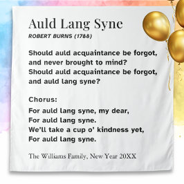 Auld Lang Syne Words for New Year - Personalized Wandteppich