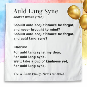 Auld Lang Syne Worte fürs neue Jahr - Personalisie Wandteppich