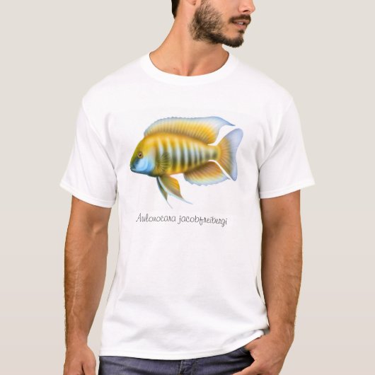 Aulonocara afrikanischer Pfaucichlid-T - Shirt (Vorderseite)
