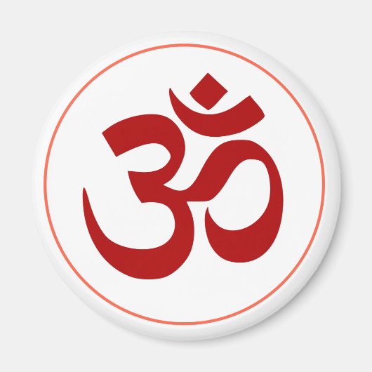 Aum- oder Om-Symbol (Dunkelrote Farbe) Magnet (Vorne)