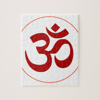 Aum- oder Om-Symbol (Dunkelrote Farbe) Puzzle