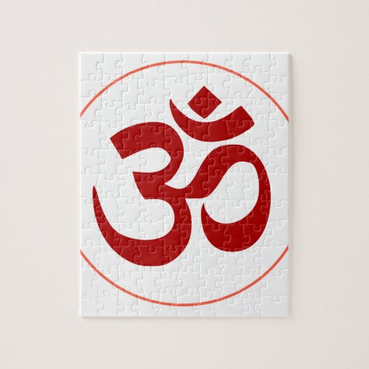 Aum- oder Om-Symbol (Dunkelrote Farbe) Puzzle (Vertikal)