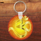 Aum or Om Symbol in yellows & reds Schlüsselanhänger (Vorderseite)