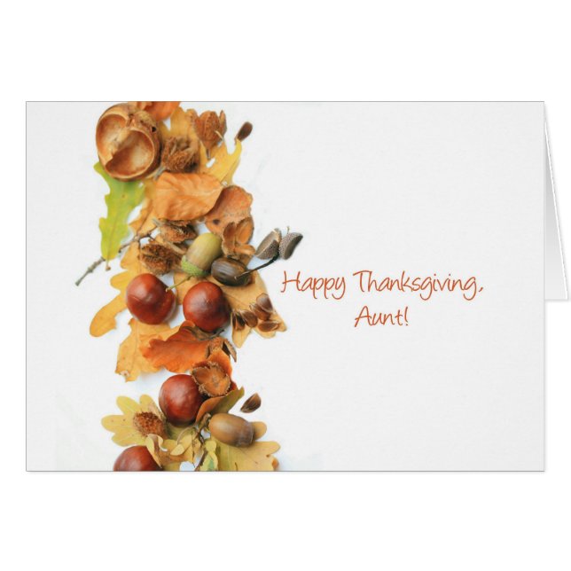Aunt autumn border thanksgiving greeting (Vorderseite (Horizontal))