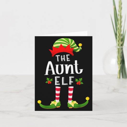 Aunt Christmas Elf Matching Pajama X-mas Party Karte (Vorderseite)