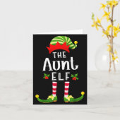 Aunt Christmas Elf Matching Pajama X-mas Party Karte (Gelbe Blume)