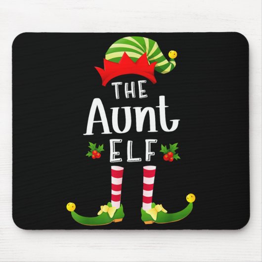 Aunt Christmas Elf Matching Pajama X-mas Party  Mousepad (Vorne)
