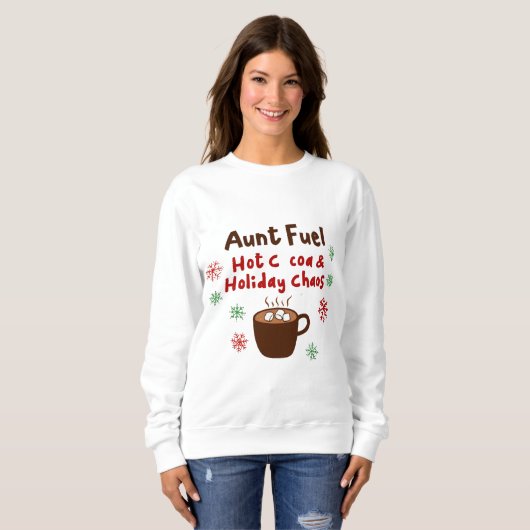 Aunt Fuel Christmas Shirt – Hot Cocoa and Holiday (Vorne ganz)