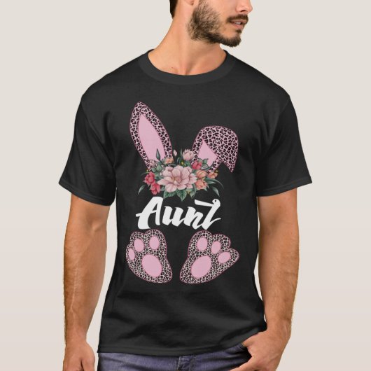 Aunt Leopard Bunny Matching Family Easter Day Part T-Shirt (Vorderseite)