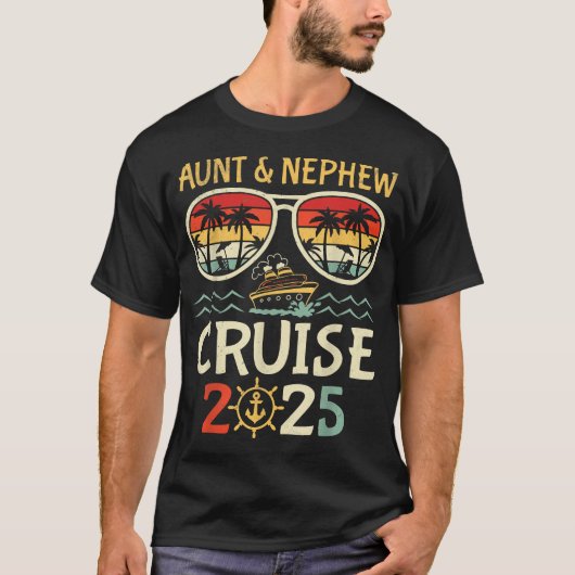 Aunt Nephew Cruise 2025 Tropical Vacation T-Shirt (Vorderseite)