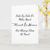 Aunt & Niece Quote – Side By Side or Miles Apart Karte (Gelbe Blume)