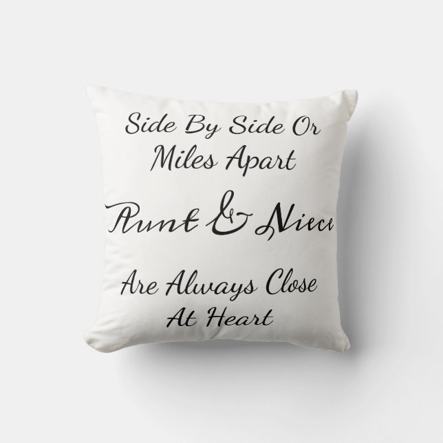 Aunt & Niece Quote – Side By Side or Miles Apart Kissen (Vorderseite)