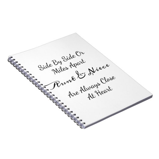 Aunt & Niece Quote – Side By Side or Miles Apart Notizblock (Rechte Seite)