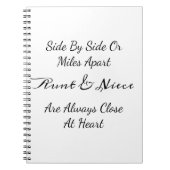 Aunt & Niece Quote – Side By Side or Miles Apart Notizblock (Vorderseite)