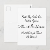 Aunt & Niece Quote – Side By Side or Miles Apart Postkarte (Vorne/Hinten)