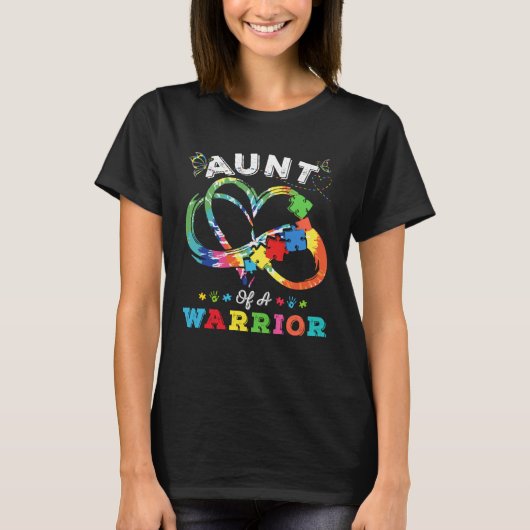 Aunt Of A Warrior Autism Awareness Love Puzzle Tie T-Shirt (Vorderseite)