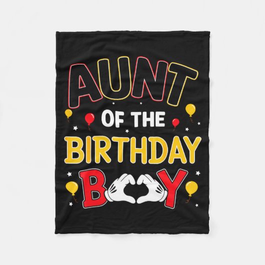 Aunt Of The Birthday Boy Matching Family Birthday Fleecedecke (Vorderseite)