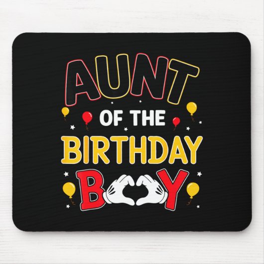 Aunt Of The Birthday Boy Matching Family Birthday Mousepad (Vorne)