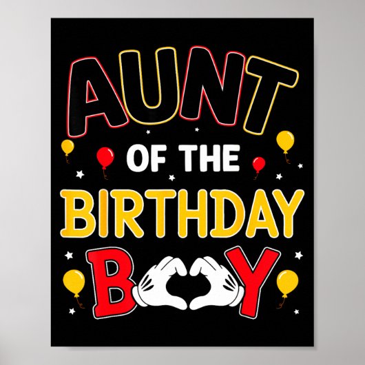 Aunt Of The Birthday Boy Matching Family Birthday  Poster (Vorne)