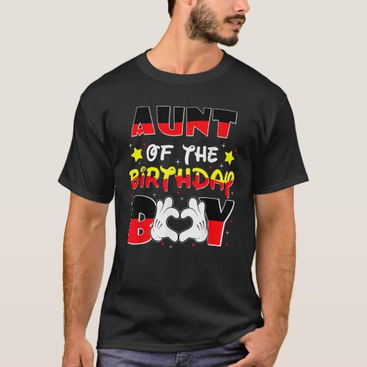 Aunt of The Birthday Boy Matching Nephew Family Bd T-Shirt (Vorderseite)