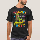 Aunt of the Birthday Boy T-Rex RAWR Dinosaur Birth T-Shirt (Vorderseite)