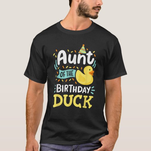 Aunt Of The Birthday Duck Boy Rubber Duck Bday Fam T-Shirt (Vorderseite)